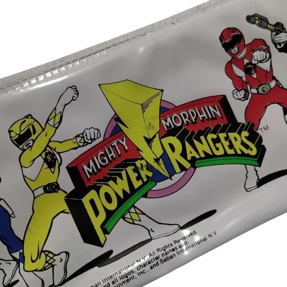 Vintage 1993 Mighty Morphin Power Rangers Saban Pencil/Pen Case Zipper Bag Pouch